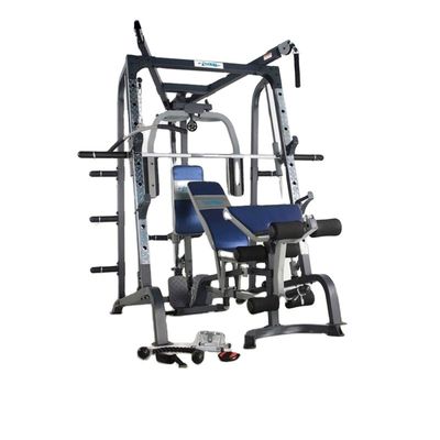 Zwarte multifunctiestation-apparatuur voor thuisgymnastiek en krachttraining