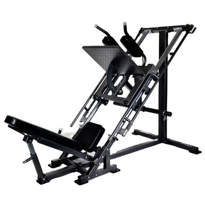 Multifunktioneel sportschoolapparatuur voor fitnessbeenspanning en hack squat in grijs/zwart