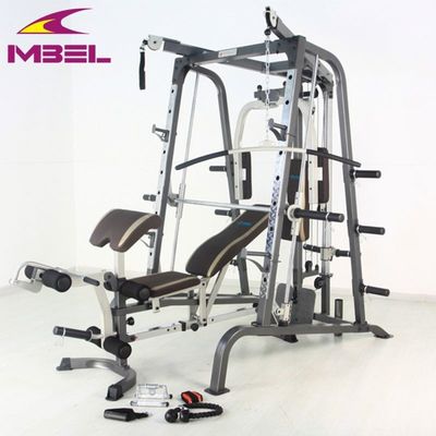Verbeter uw trainingsroutine met de grijze/zwarte commerciële Smith-machine en de bankpers