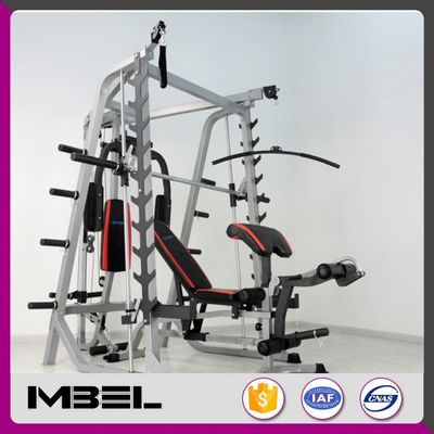 Verbeter uw trainingsroutine met de grijze/zwarte commerciële Smith-machine en de bankpers