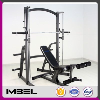 Verbeter uw trainingsroutine met de grijze/zwarte commerciële Smith-machine en de bankpers