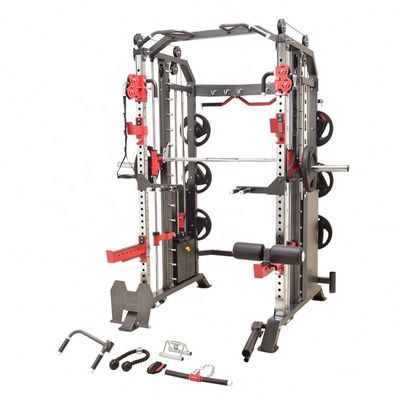 2024 Mensen Zwarte Matt 3 In 1 Fitness Power Rack Multi Functional Trainer Smith Machine