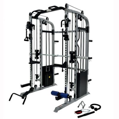 Grijz/zwart fitness multifunctioneel thuis fitness trainingsapparatuur met combo set aangeboden