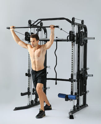 Red Multifunctional Trainer Smith Machine voor mannen Thuis- en sportschooltrainingsapparatuur