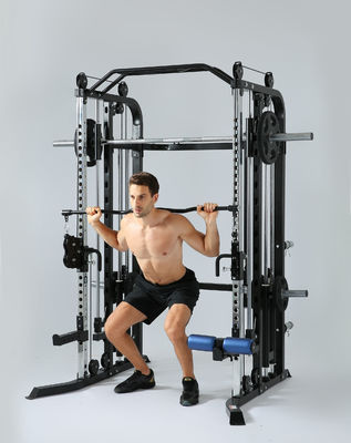Red Multifunctional Trainer Smith Machine voor mannen Thuis- en sportschooltrainingsapparatuur