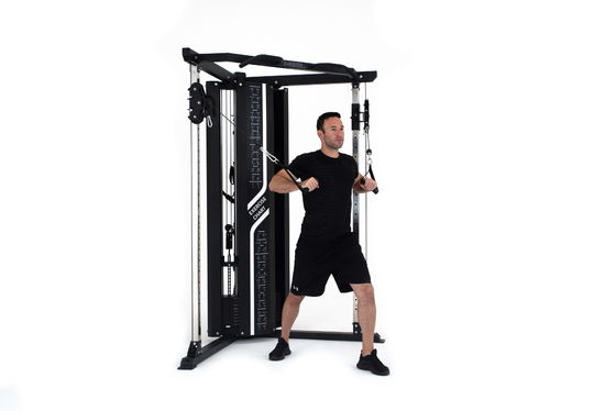 Multifunctionele trainer barbell rack gym kracht en prestaties met power rack