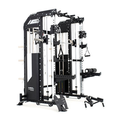 Full Smith Machine Powertec Gym All In One Oefenapparatuur Met Weight Stack Zwart Multi Function Station