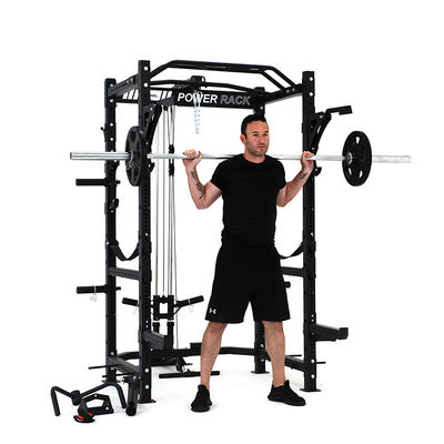 Multifunktioneel Smith Machine Home Gym-apparatuur met power rack en kabel crossover